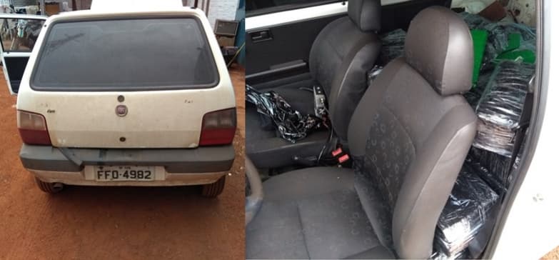 Em fuga da PM, traficante pula de carro em movimento e abandona 357 kg de maconha