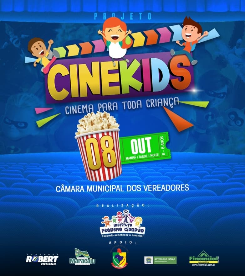 Vereador Robert confirma realização de cinema para crianças da rede pública