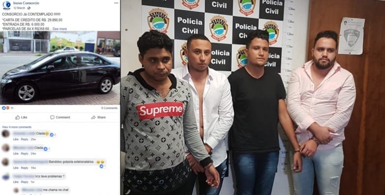 Quadrilha de estelionatários usava vários perfis falsos no Facebook