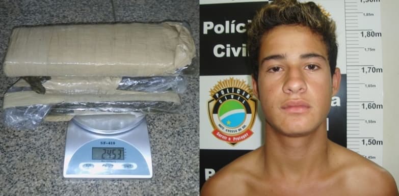 Foragido após roubo a lotérica no mês passado é preso com 2 quilos de maconha