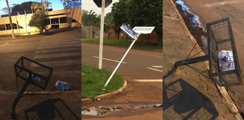 Marginais continuam vandalismo pela cidade e agem até em frente à Prefeitura