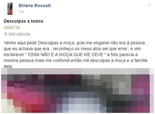 Vendedora diz que se confundiu e que jovem exposta no Facebook não lhe deve nada
