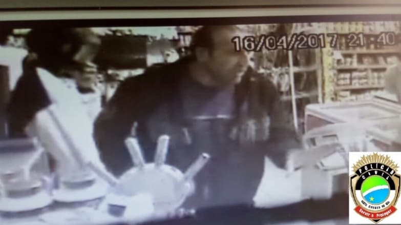 Polícia Civil divulga imagem de assaltante que continua foragido em Maracaju