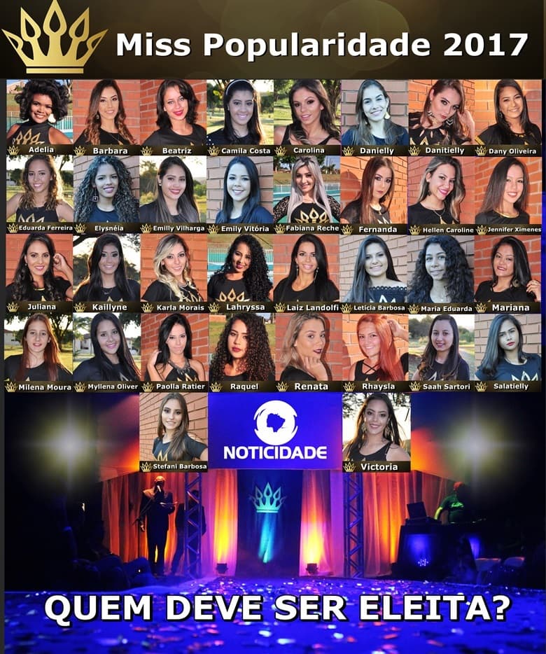 Vote na sua candidata favorita para ser eleita Miss Popularidade de Sidrolândia