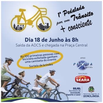 Domingo pela manhã acontece a 1ª pedalada por um trânsito mais consciente