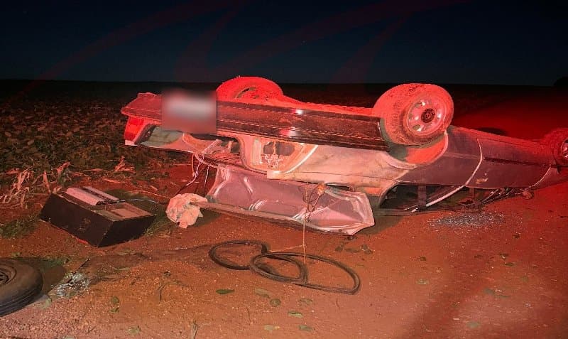 Adolescente fica gravemente ferido após capotamento em estrada vicinal de Maracaju
