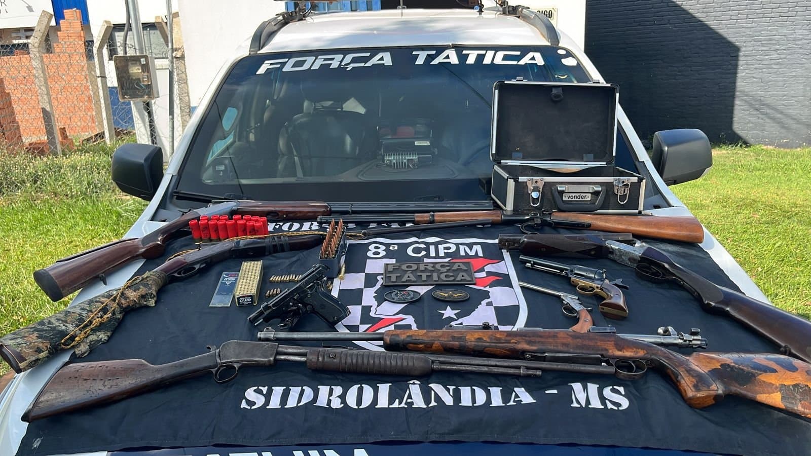 Em Sidrolândia, Força Tática apreende arsenal com nove armas e mais de 240 munições