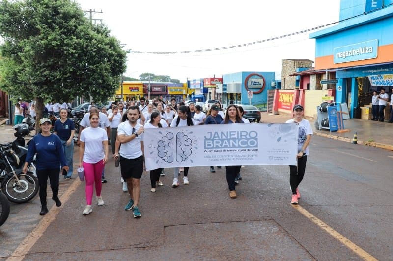 Prefeitura de Maracaju encerra Janeiro Branco com caminhada de conscientização sobre saúde mental