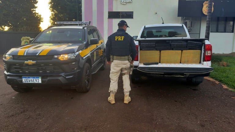 PRF apreende 858 quilos de maconha durante fiscalização na BR-267 em Maracaju