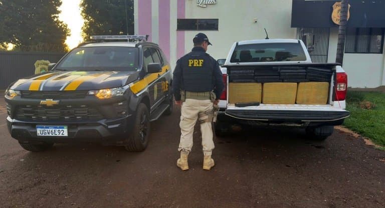 PRF apreende 858 quilos de maconha durante fiscalização na BR-267 em Maracaju