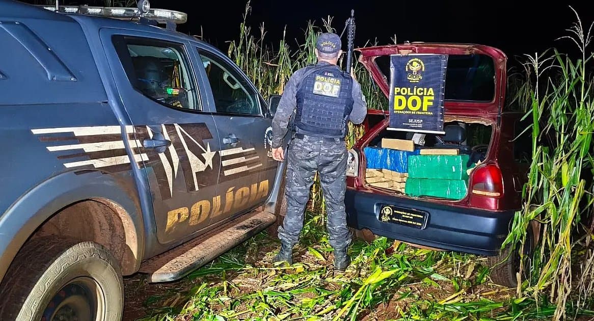 DOF apreende veículo com 395 Kg de maconha na MS-162, em Maracaju
