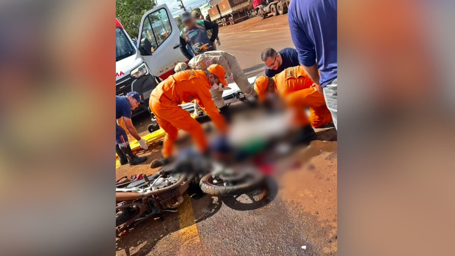 Motociclista fica gravemente ferido após colisão com carreta em Sidrolândia