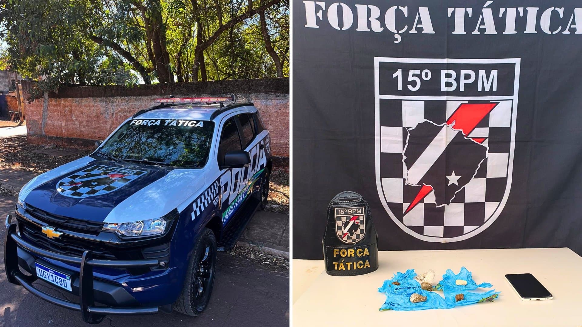 Força Tática do 15º BPM prende traficante e apreende maconha e crack em Maracaju