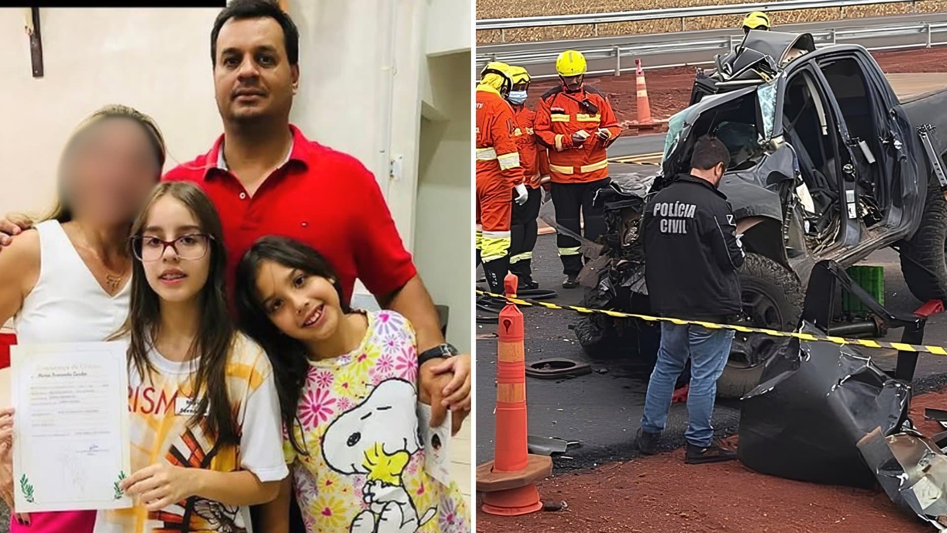 Tragédia: acidente entre caminhonete e carreta deixa pai e duas filhas mortos na BR-163
