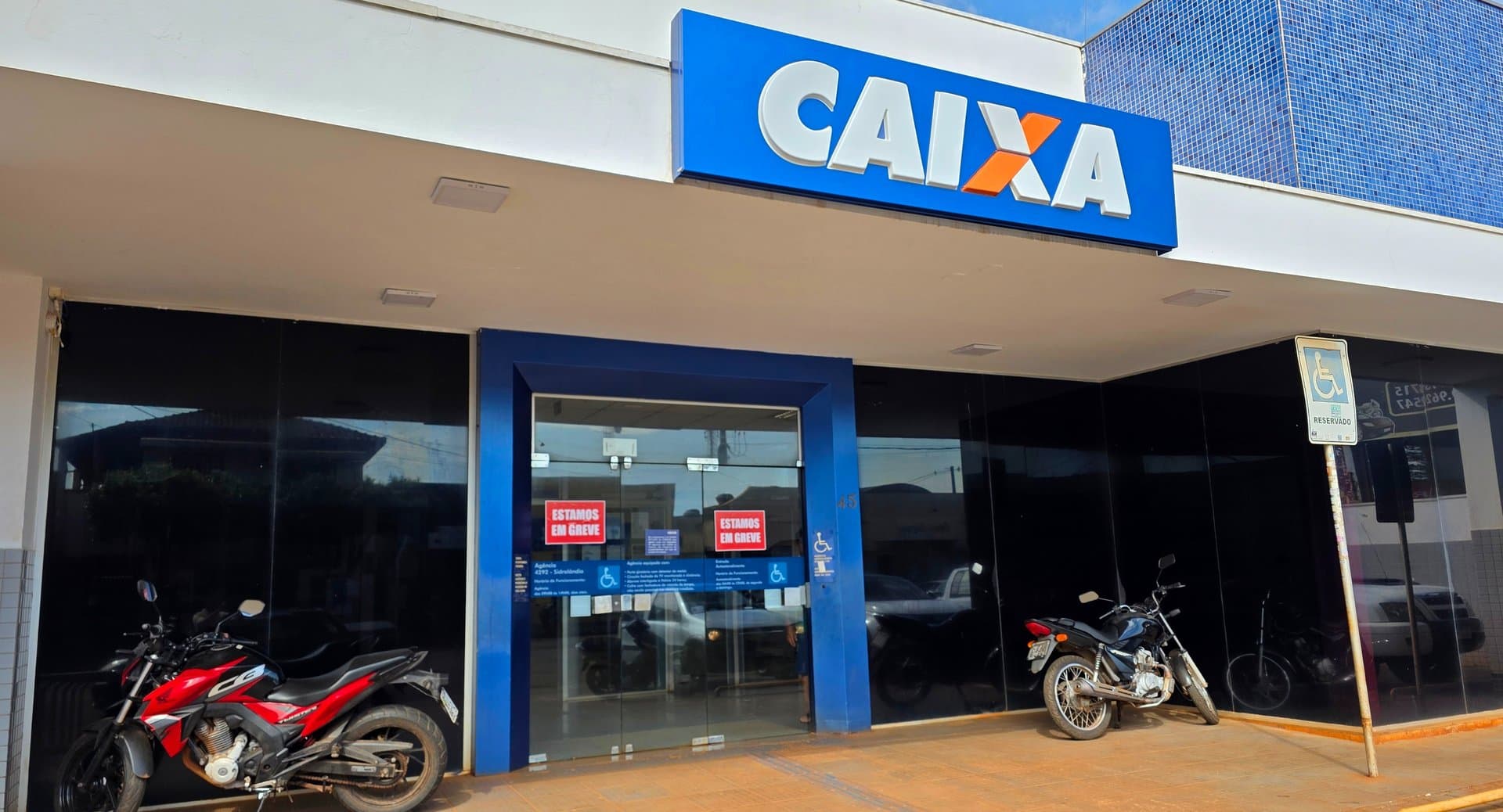 Agência da Caixa em Sidrolândia tem atendimento suspenso devido à greve nacional