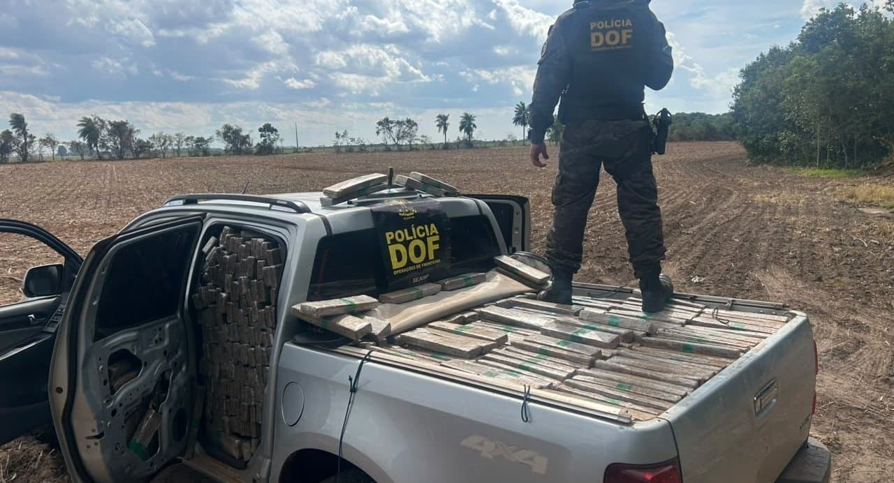 Caminhonete furtada em Ponta Porã é encontrada com 1,9 tonelada de maconha em Maracaju